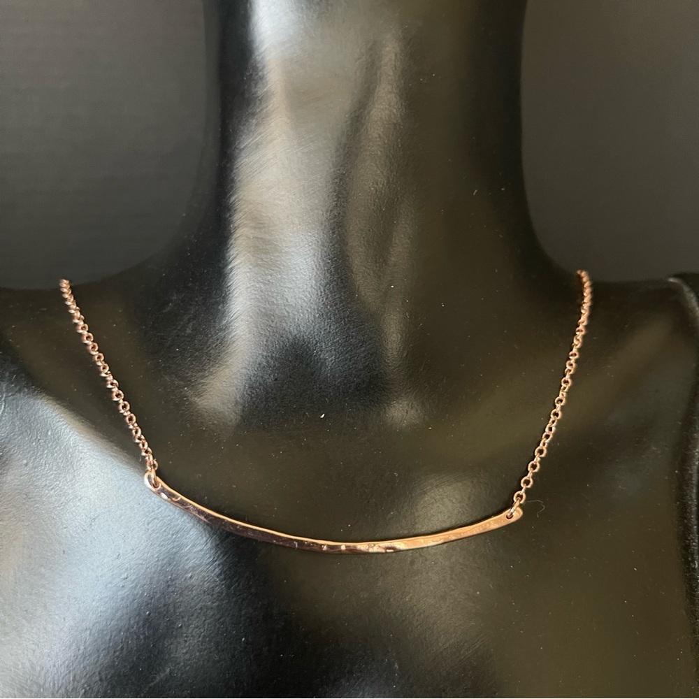 Gorjana Rose Gold Hammered Bar Layered Necklace 16 Inch